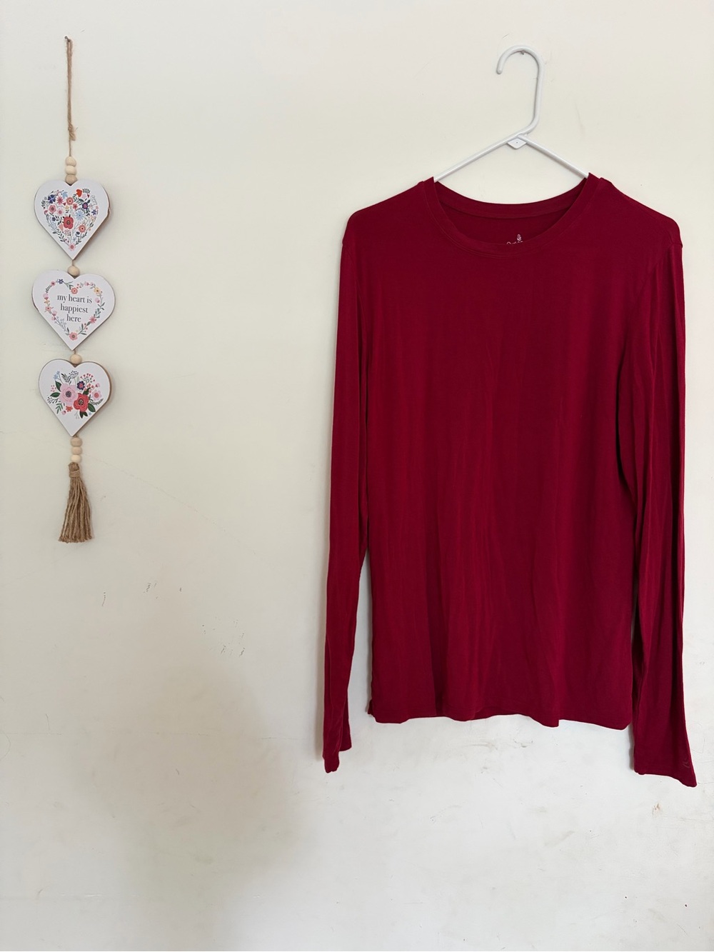Cuddl Duds Warm Winter Wear Layer Cranberry Long Sleeve Modal Soft Stretch Flowy